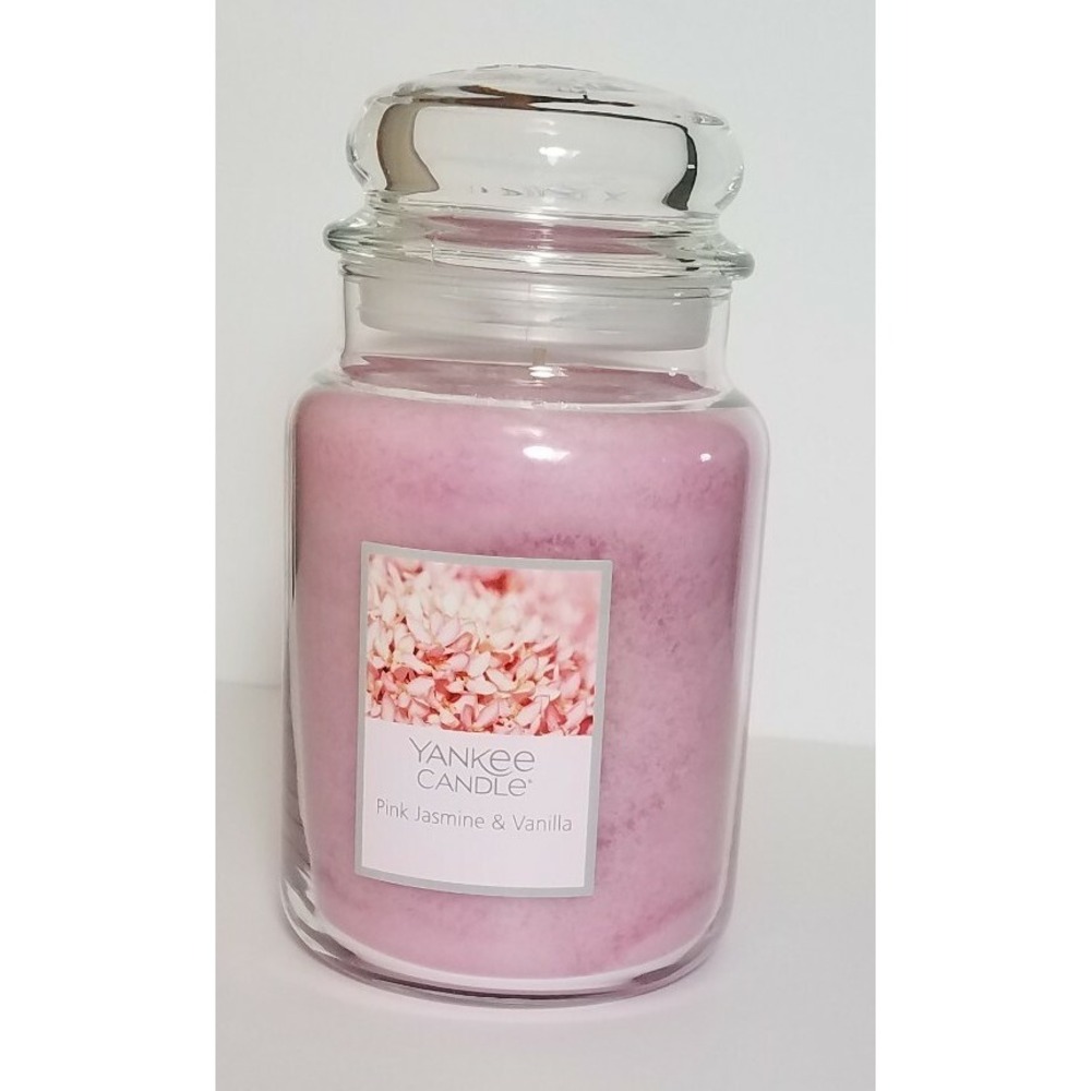 Yankee Candle "Pink Jasmine & Vanilla" Large 22 oz Floral Pink NEW